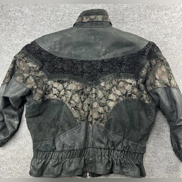 Vintage Patchwork Leather & Lace Jacket - Picture 3 of 16